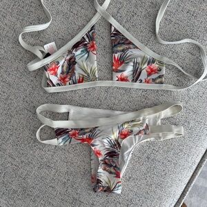 Floral Bikini Set with Tropical Print